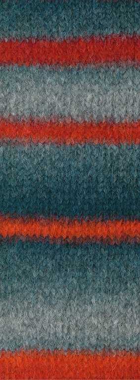 Lana Grossa Gigante 18 - petrol/grijs/rood (uitlopend)