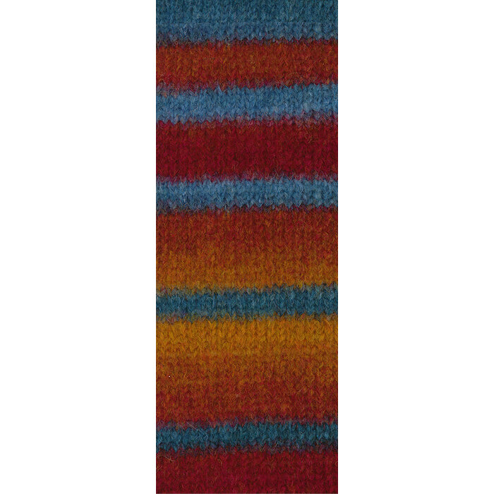 Lana Grossa Gigante 19 - blauw/rood/oker (uitlopend)