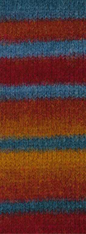 Lana Grossa Gigante 19 - blauw/rood/oker (uitlopend)