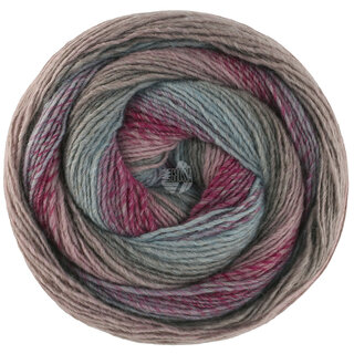 Lana Grossa Gomitolo Versione 461-bordeaux/mintturkoois/grijs bruin/oudroze