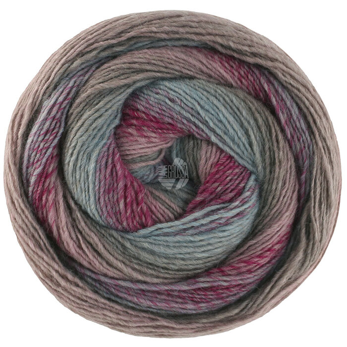 Lana Grossa Gomitolo Versione 461-bordeaux/mintturkoois/grijs bruin/oudroze