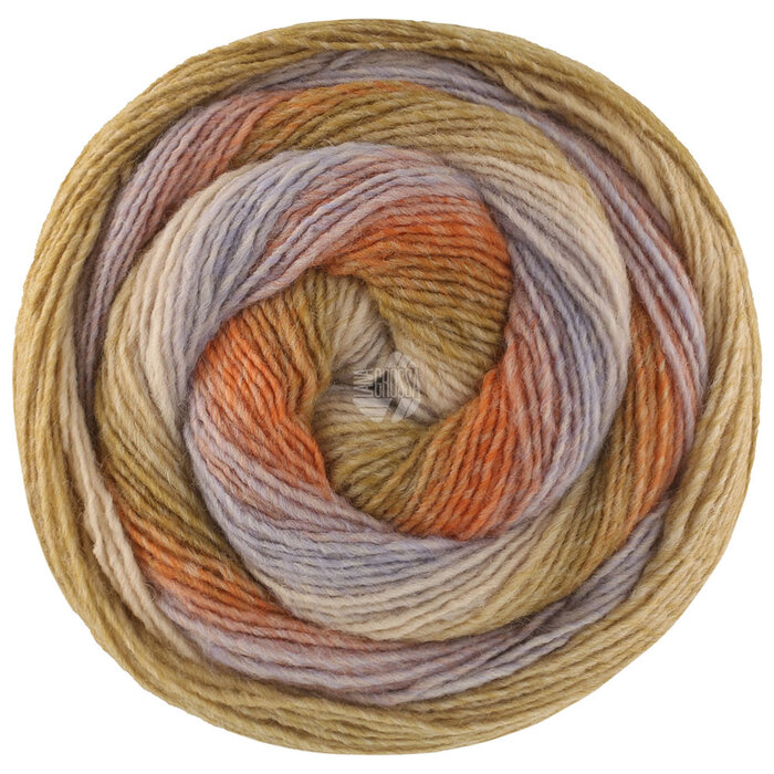Lana Grossa Gomitolo Versione 458-blauwgrijs/ree bruin/oranjebruin/kakigroen/kaki beige/ivoor/grijs beige