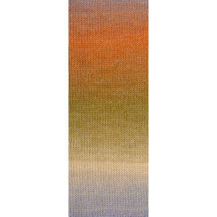 Lana Grossa Gomitolo Versione 458-blauwgrijs/ree bruin/oranjebruin/kakigroen/kaki beige/ivoor/grijs beige
