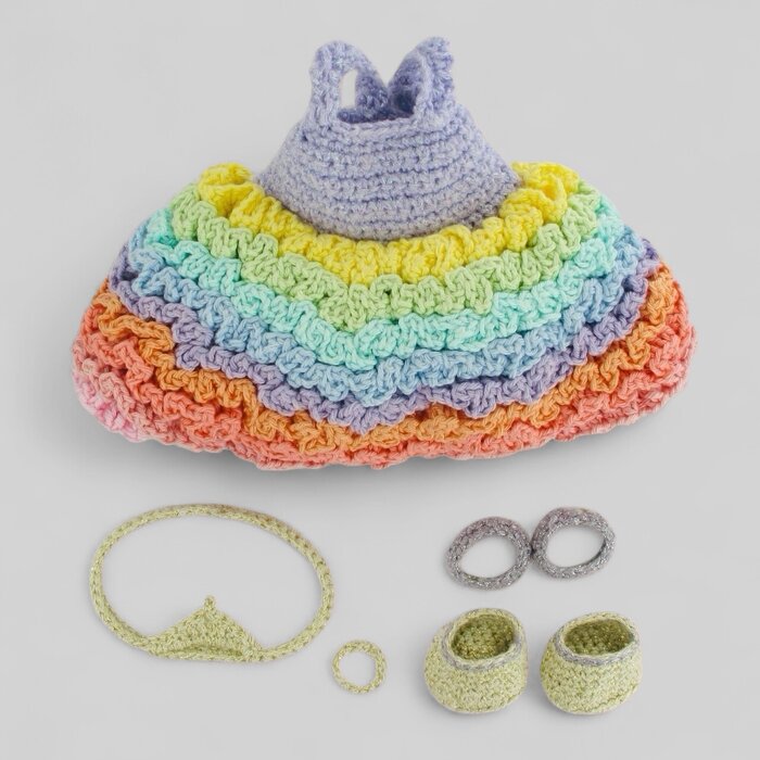 Haakpakket: Regenboog Prinses outfit Carolientje