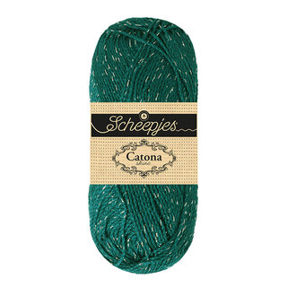 Scheepjes Catona Shine 401 S - Dark Teal Silver