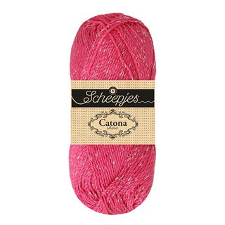 Scheepjes Catona Shine 114 S - Shocking Pink Silver