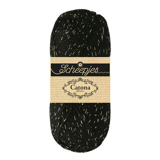 Scheepjes Catona Shine 110 G - Jet Black Gold