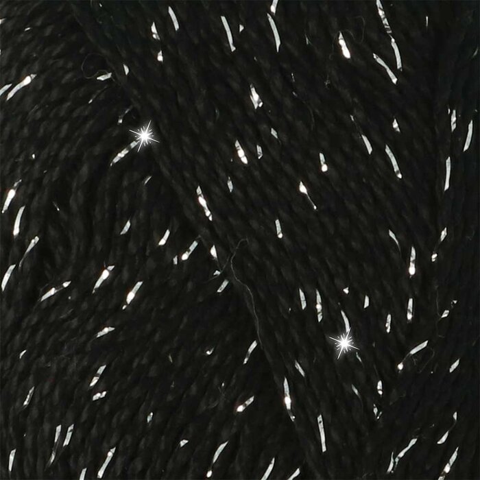 Scheepjes Catona Shine 110 S - Jet Black Silver