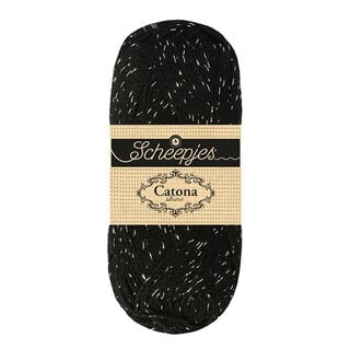 Scheepjes Catona Shine 110 S - Jet Black Silver