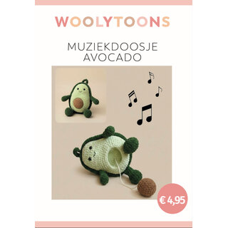 Woolytoons Haakpatroon Muziekdoosje Avocado (digitaal)