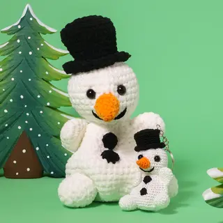 Yarnzoo Haakpakket: Kroeltjes Haken - Kersteditie - Sneeuwpop