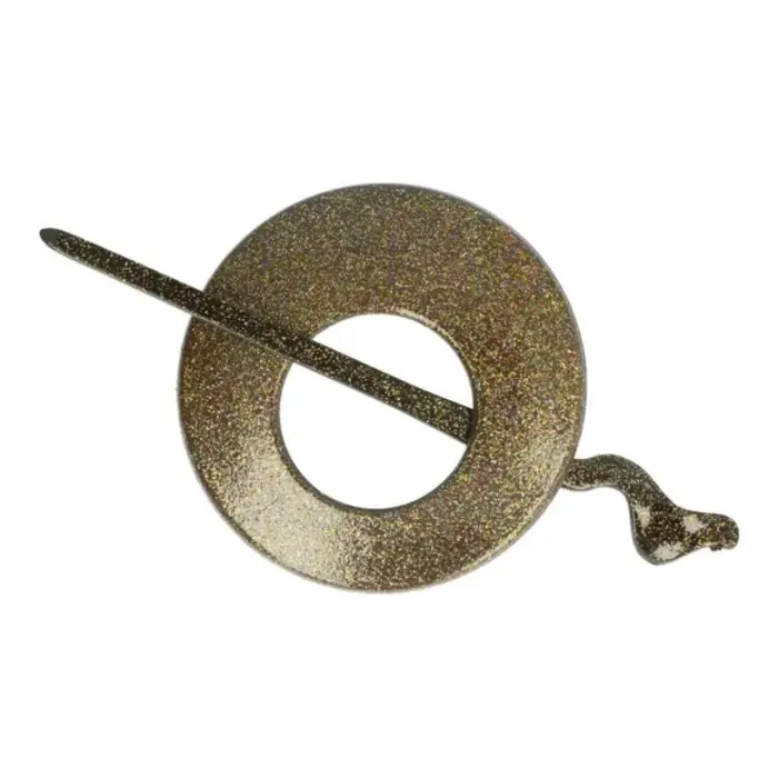 Vestsluiting rond, zwart met glitters