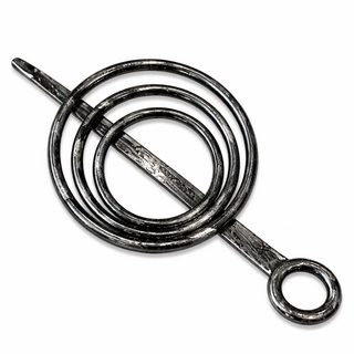 Vestsluiting rond, zwart/zilver