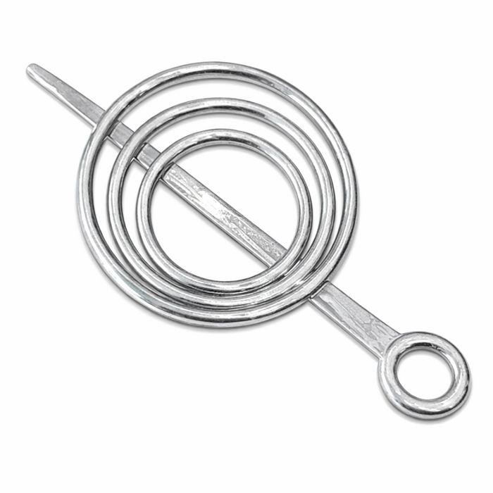 Vestsluiting rond, zilver