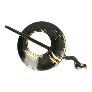 Vestsluiting rond, zwart vegen in brons