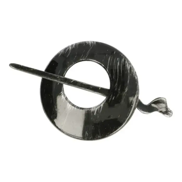 Vestsluiting rond, zwart vegen in zilver