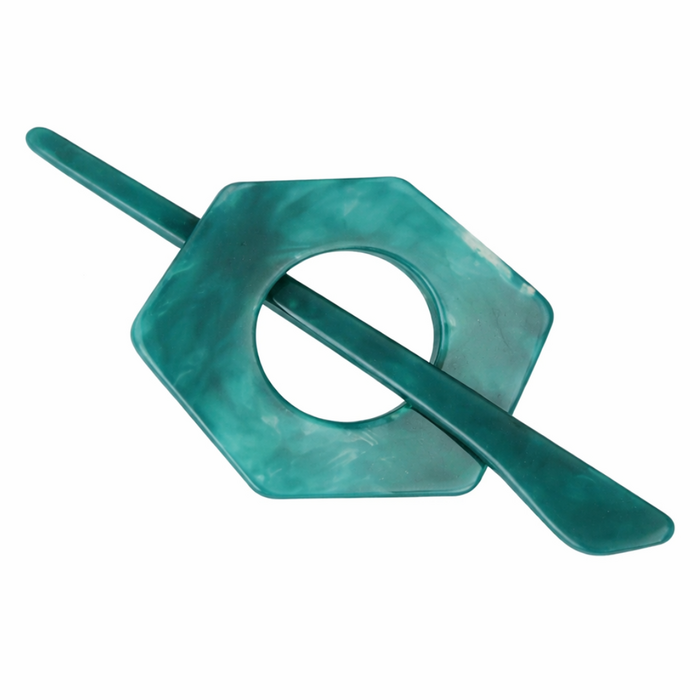 Vestsluiting zeshoek, petrol