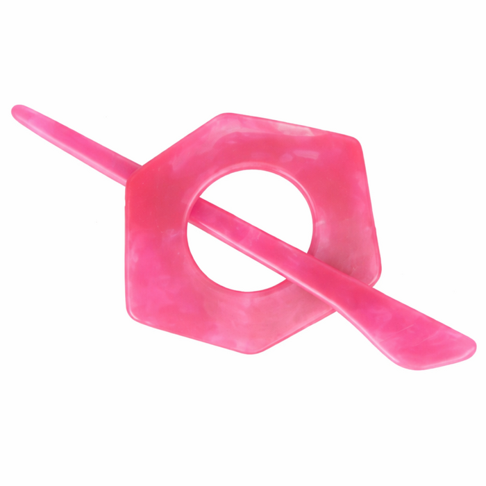 Vestsluiting zeshoek, roze