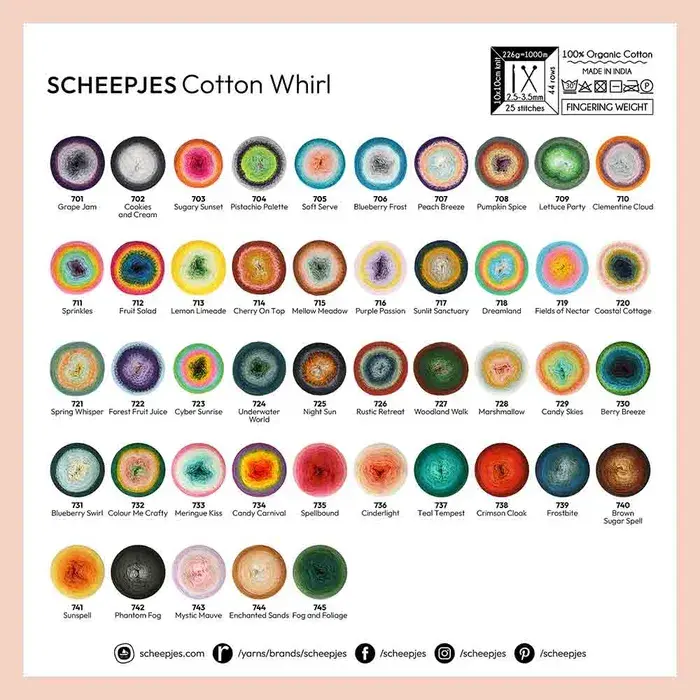 Caro's Atelier Haakpakket Twist of Diamonds sjaal - Cotton Whirl