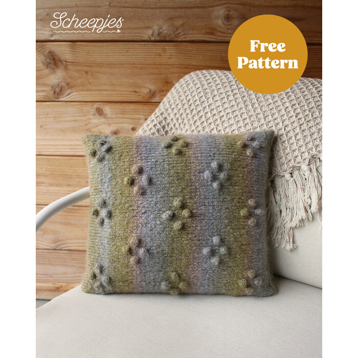 Scheepjes Breipatroon Bobble Pop Cushion Cover