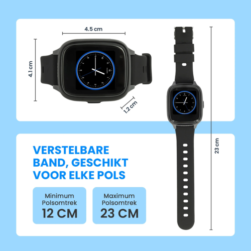 PersonalClick Alarm Horloge Ouderen  4G Deluxe - Blauw - PC24