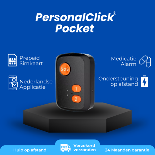 PersonalClick PersonalClick Pocket Alarm Ketting PC20 – Waterdicht - Live GPS - SOS Noodknop - Alarmknop voor Personen & Ouderen - GPS Tracker Senioren - SOS knop  - Waterdicht - Incl. Simkaart - Geen Abonnement Nodig