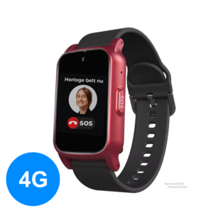 PersonalClick PersonalClick PC45 Smal - Alarm Horloge Ouderen - Valdetectie- Waterdicht- SOS Knop - Extra smal en lange accuduur - Rood
