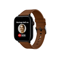 Alarm Horloge Ouderen 4G Deluxe - Lederen band - PC24 - Bruin