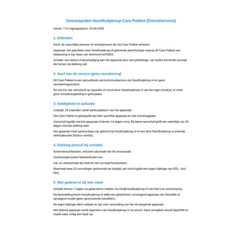 PersonalClick Noodhulpknop Care Pakket PersonalClick Noodhulpknop Care Pakket