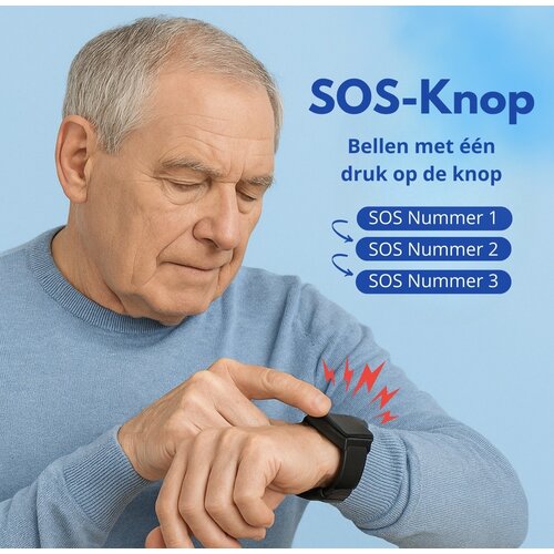 PersonalClick PersonalClick PC45 Smal - Alarm Horloge Ouderen - Valdetectie- Waterdicht- SOS Knop - Extra smal en lange accuduur - Klittenband PersonalClick PersonalClick PC45 Smal - Alarm Horloge Ouderen - Valdetectie- Waterdicht- SOS Knop - Extra smal en lange accuduur - Klittenband