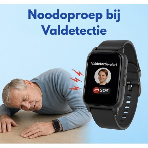 PersonalClick PersonalClick PC45 Smal - Alarm Horloge Ouderen - Valdetectie- Waterdicht- SOS Knop - Extra smal en lange accuduur - Klittenband PersonalClick PersonalClick PC45 Smal - Alarm Horloge Ouderen - Valdetectie- Waterdicht- SOS Knop - Extra smal en lange accuduur - Klittenband