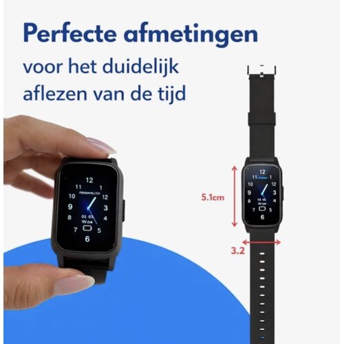 PersonalClick PersonalClick PC45 Smal - Alarm Horloge Ouderen - Valdetectie- Waterdicht- SOS Knop - Extra smal en lange accuduur - Wit