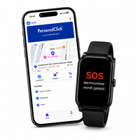PersonalClick PC45 Smal Alarm Horloge Ouderen – GPS, SOS en Valdetectie – Zwart