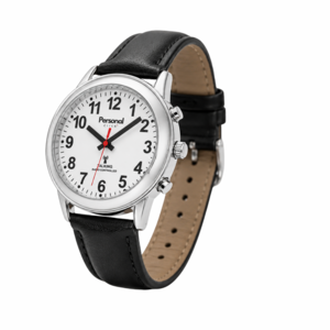 PersonalClick PersonalClick Sprekend Horloge Deluxe – Nederlands Sprekend Horloge voor Slechtzienden & Blinden – Spreekt Tijd en Datum – lederen Band – Zwart