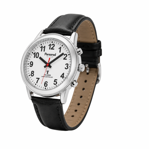 PersonalClick PersonalClick Sprekend Horloge Deluxe – Nederlands Sprekend Horloge voor Slechtzienden & Blinden – Spreekt Tijd en Datum – lederen Band – Zwart