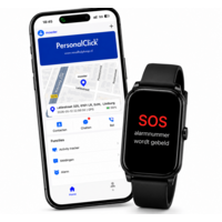 PersonalClick PC45 Smal Alarm Horloge Ouderen – GPS, SOS en Valdetectie – Zwart