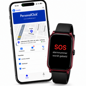 PersonalClick PersonalClick PC45 Smal Alarm Horloge Ouderen – GPS, SOS en Valdetectie – Rood PersonalClick PersonalClick PC45 Smal Alarm Horloge Ouderen – GPS, SOS en Valdetectie – Rood