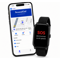 PersonalClick PC45 Smal Alarm Horloge Ouderen – GPS, SOS en Valdetectie – Klittenband