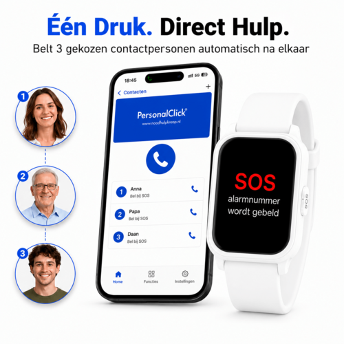 PersonalClick PersonalClick PC45 Smal - Alarm Horloge Ouderen - Valdetectie- Waterdicht- SOS Knop - Extra smal en lange accuduur - Wit PersonalClick PersonalClick PC45 Smal - Alarm Horloge Ouderen - Valdetectie- Waterdicht- SOS Knop - Extra smal en lange accuduur - Wit