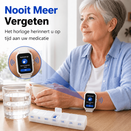 PersonalClick PersonalClick PC45 Smal - Alarm Horloge Ouderen - Valdetectie- Waterdicht- SOS Knop - Extra smal en lange accuduur - Wit PersonalClick PersonalClick PC45 Smal - Alarm Horloge Ouderen - Valdetectie- Waterdicht- SOS Knop - Extra smal en lange accuduur - Wit