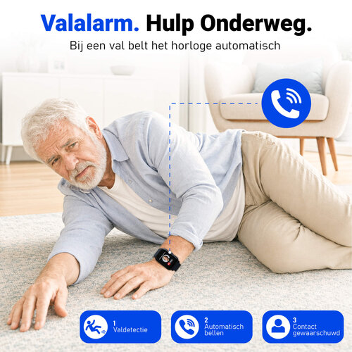 PersonalClick PersonalClick PC45 Smal - Alarm Horloge Ouderen - Valdetectie- Waterdicht- SOS Knop - Extra smal en lange accuduur - Rood PersonalClick PersonalClick PC45 Smal - Alarm Horloge Ouderen - Valdetectie- Waterdicht- SOS Knop - Extra smal en lange accuduur - Rood