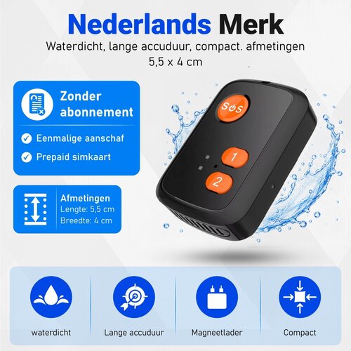 PersonalClick PersonalClick PC20 4G SOS Alarmknop voor Senioren & Personen – GPS Tracker – Waterdicht – Inclusief Simkaart – Zonder Abonnement