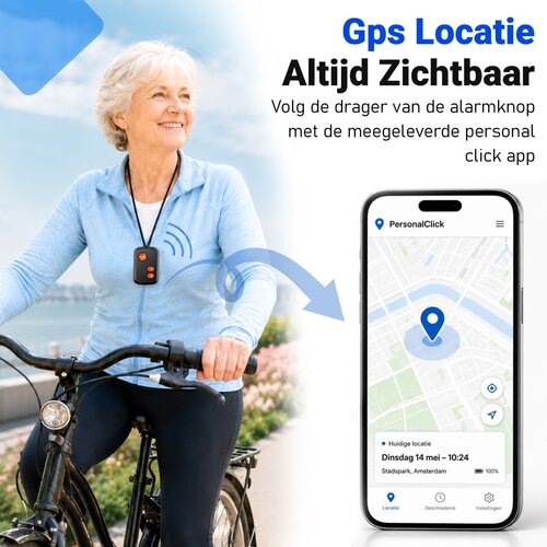 PersonalClick PersonalClick PC20 4G SOS Alarmknop voor Senioren & Personen – GPS Tracker – Waterdicht – Inclusief Simkaart – Zonder Abonnement
