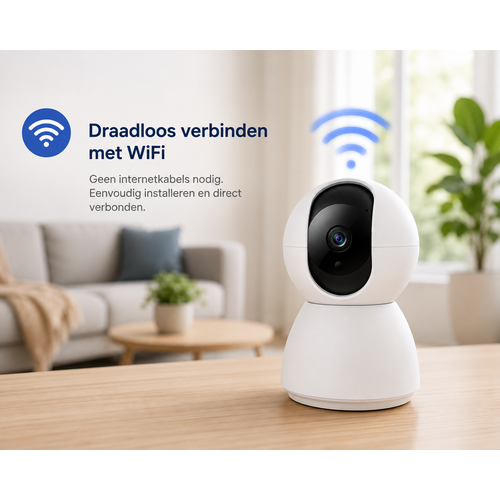 PersonalClick     PersonalClick WiFi Camera Binnen – Beveiligingscamera met App, Nachtzicht & 355° Draaibaar