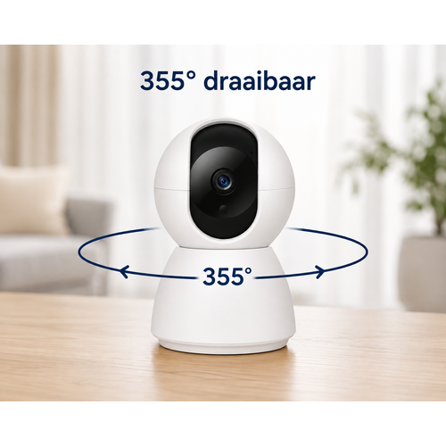 PersonalClick     PersonalClick WiFi Camera Binnen – Beveiligingscamera met App, Nachtzicht & 355° Draaibaar