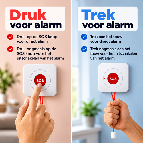 PersonalClick PersonalClick Trekkoord Alarm voor Ouderen – SOS Noodknop met 70 dB Geluid – Zonder Abonnement PersonalClick PersonalClick Trekkoord Alarm voor Ouderen – SOS Noodknop met 70 dB Geluid – Zonder Abonnement