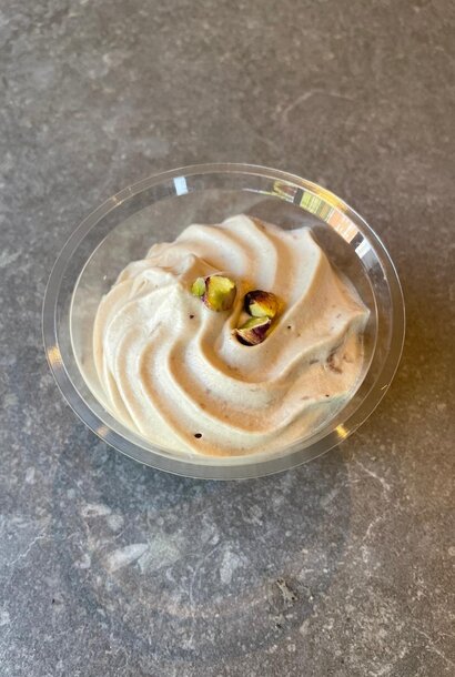 Pistache witte chocolade mousse