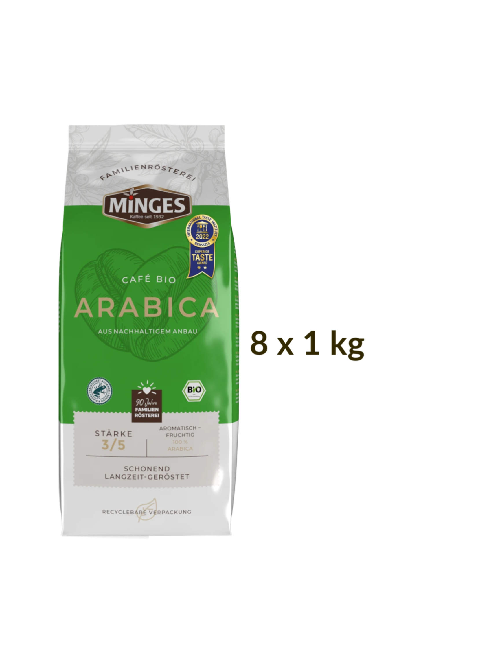 Minges Minges Organic Bio Café Arabica Bohnen 1000 g