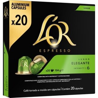 L'OR Espresso Lungo Elegante 20 Aluminium-Kapseln NCC