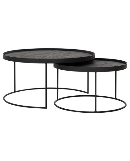Coffee table Mercurius black, set of 2